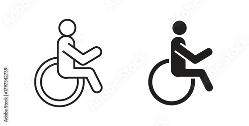 Disable icon in simple flat trend modern graphic design abstract logotype element