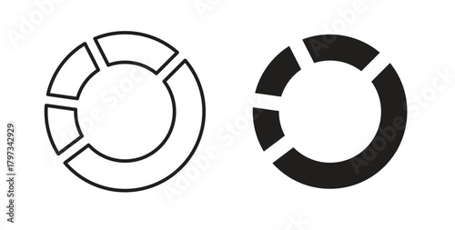 Donut chart icon in simple flat trend modern graphic design abstract logotype element