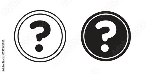 Doubts button icon in simple flat trend modern graphic design abstract logotype element