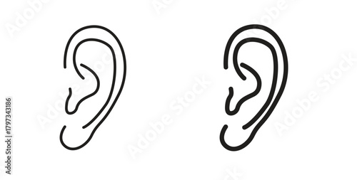 Ear icon in simple flat trend modern graphic design abstract logotype element