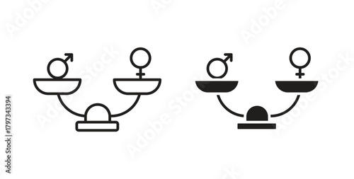 Equality icon in simple flat trend modern graphic design abstract logotype element