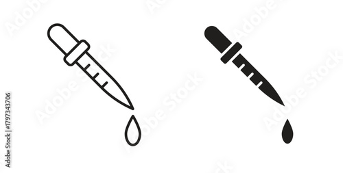 Eye dropper icon in simple flat trend modern graphic design abstract logotype element