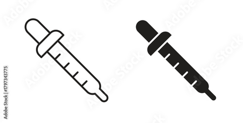 Eye dropper icon in simple flat trend modern graphic design abstract logotype element