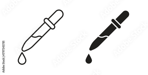 Eye dropper icon in simple flat trend modern graphic design abstract logotype element