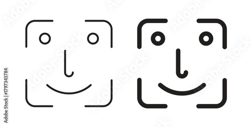 Face id icon in simple flat trend modern graphic design abstract logotype element