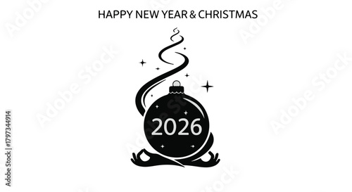 Meditative New Year 2026 ornament symbolizing peace and new beginnings