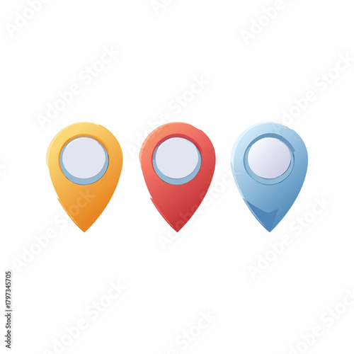 Free Download Set of map pointer icons for navigation and location marking in a simple vector illustration - GFXLoad