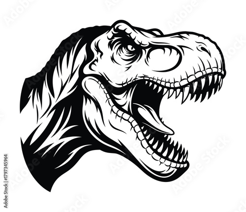 T rex dinosaur vector illustration predatory animal jurassic design eps silhouette