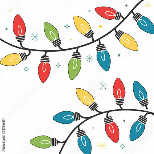 Festive Light Display: A vibrant display of colorful lights adorns a dark background, evoking the joy and anticipation of the holiday season. 