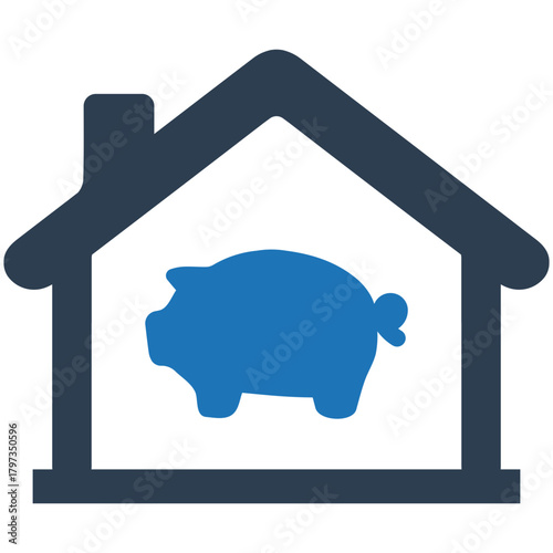 Home Sweet Savings: The image depicts a symbolic representation of financial security and smart investment, perfect for illustrating concepts like home ownership, savings goals.