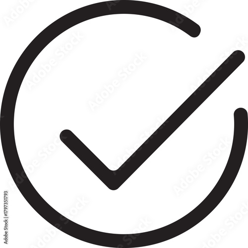 checkmark cross in black line style. checkbox false wrong icon Checkmark right symbol tick sign. modern simple checkmark cross icon isolated on transparent background