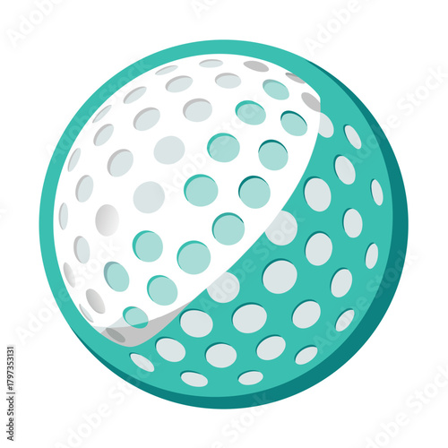 Teal Golf Ball Illustration