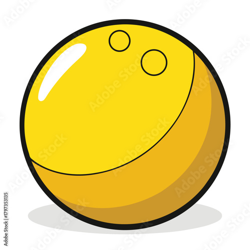 Yellow Bowling Ball with Finger Holes