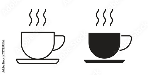 Coffee icon simple vectors in black, suitable for projects