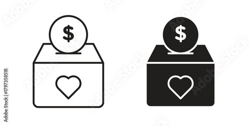 Donations icon simple vectors in black, suitable for projects