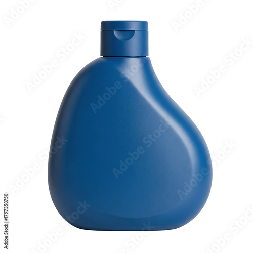 Blue plastic bottle mockup with a flip top cap for shampoo shower gel or cosmetic product