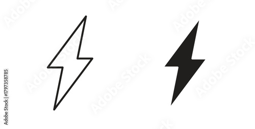 Electricity icon simple vectors in black, suitable for projects