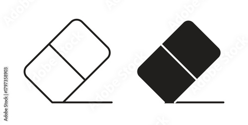 Eraser icon simple vectors in black, suitable for projects