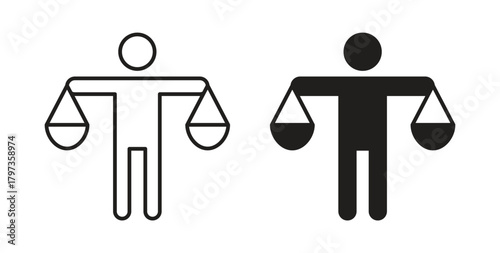 Ethics icon simple vectors in black, suitable for projects