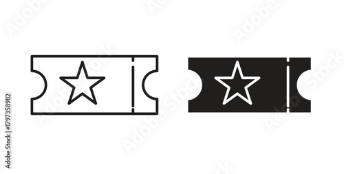 Event ticket icon simple vectors in black, suitable for projects
