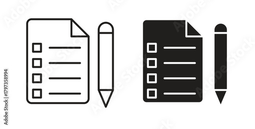 Exam icon simple vectors in black, suitable for projects