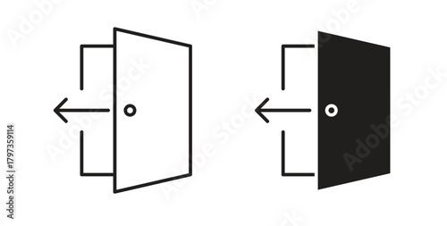 Exit icon simple vectors in black, suitable for projects