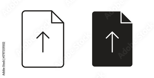 File upload icon simple vectors in black, suitable for projects