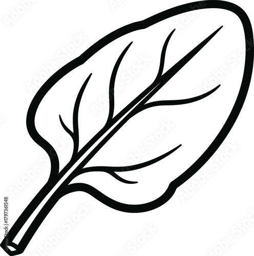 Simple line art drawing of a single leaf on a clean background