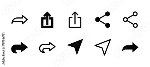 Share Icon Set Line and Solid style for Social Networking