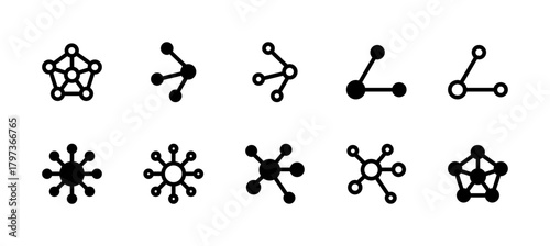 Network Icon Set Line and Solid style for System Connectivity