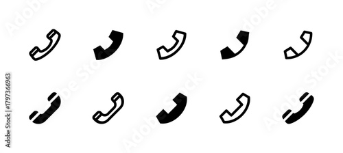Call Icon Set Line and Solid style for Contact and Support