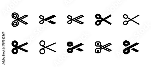 Cut Icon Set Line and Solid style for Content Editing