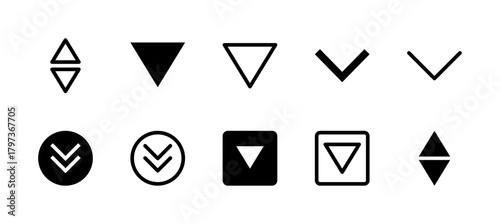 Dropdown Icon Set Line and Solid style for List Selection