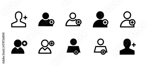 Add User Icon Set Line and Solid style for Account Registration