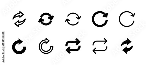 Refresh Icon Set Line and Solid style for Content Update