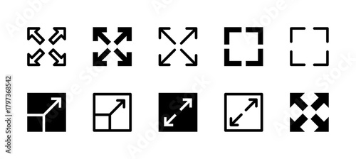 Fullscreen Icon Set Line and Solid style for Display View