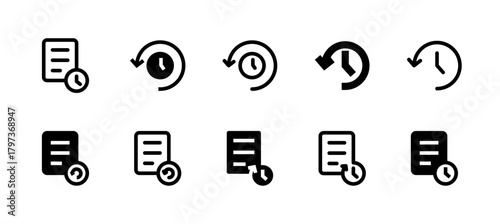 Recent Icon Set Line and Solid style for Latest Activity