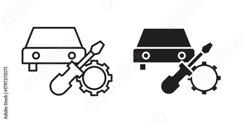Car mechanic icon. filled flat sign for mobile concept and web design