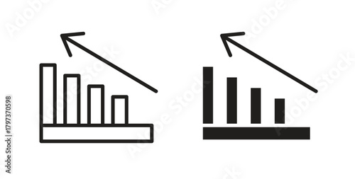 Chart histogram icon. filled flat sign for mobile concept and web design