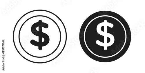 Coin icon. filled flat sign for mobile concept and web design