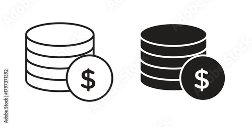 Coins icon. filled flat sign for mobile concept and web design