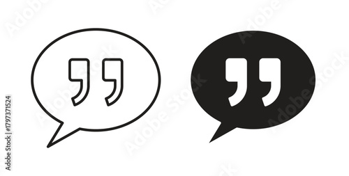 Comment quote icon. filled flat sign for mobile concept and web design