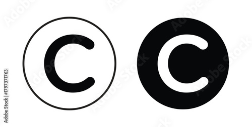 Copyright icon. filled flat sign for mobile concept and web design