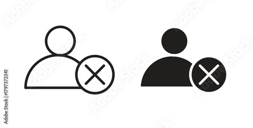 Delete user icon. filled flat sign for mobile concept and web design