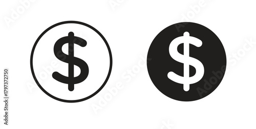 Dollar icon. filled flat sign for mobile concept and web design