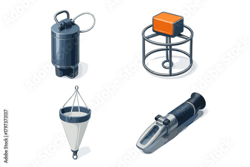 Scientific instruments for measuring water salinity and collecting environmental samples