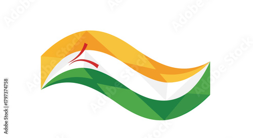 Waving Indian Flag with Ashoka Chakra Symbol.