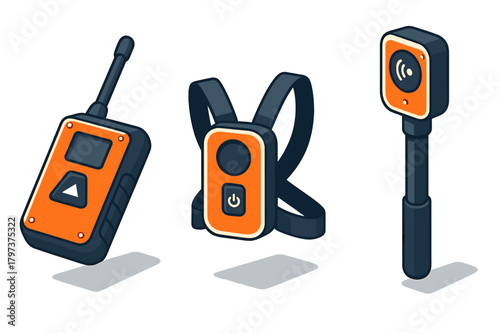 Action camera accessories set including remote control, chest harness mount, and selfie stick monopod