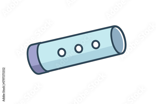 Cylindrical electrical fuse component with three holes for circuit protection