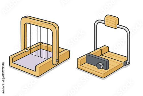 Wooden soap loaf cutter equipment set with multi-wire slicer and adjustable blade tool